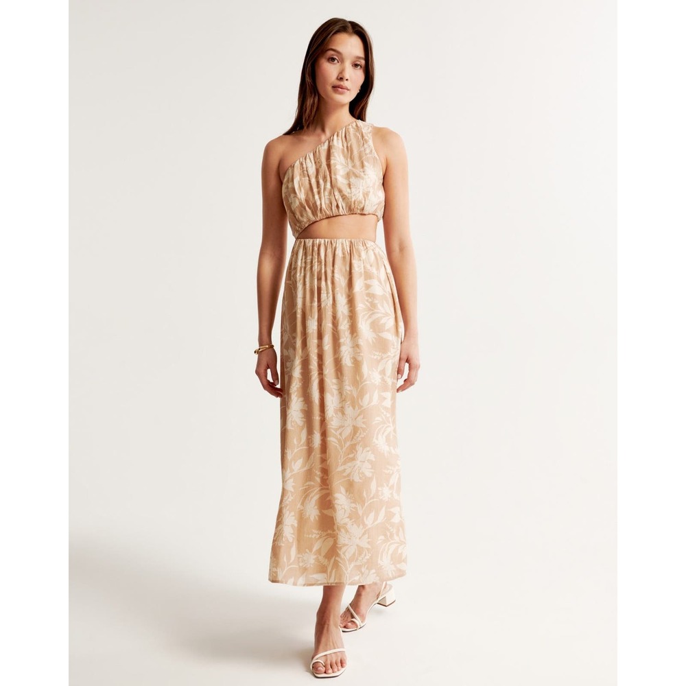 Abercrombie & Fitch Tan Midi Dress
